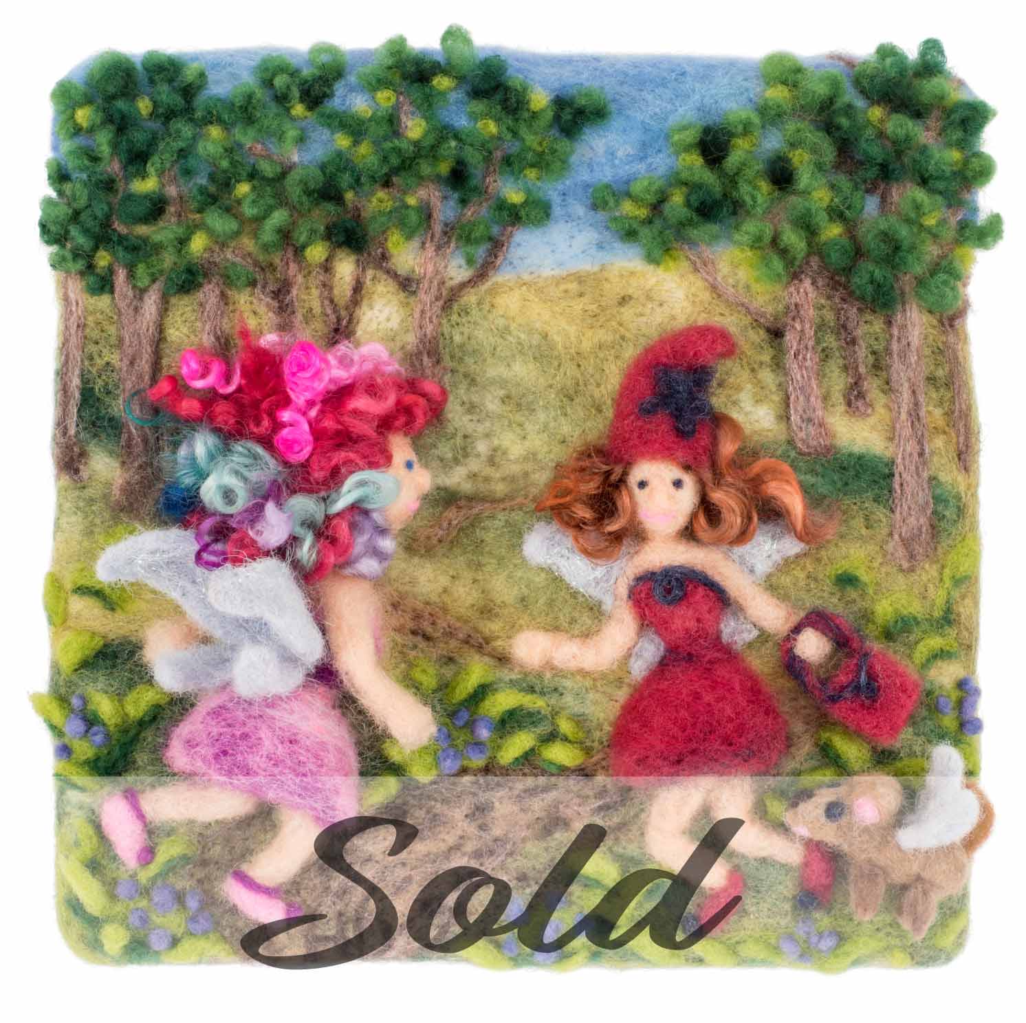 Lichendia-3D-original-wool-felted-illustration-fairy-friendship-by-Hillary-Dow-SOLD