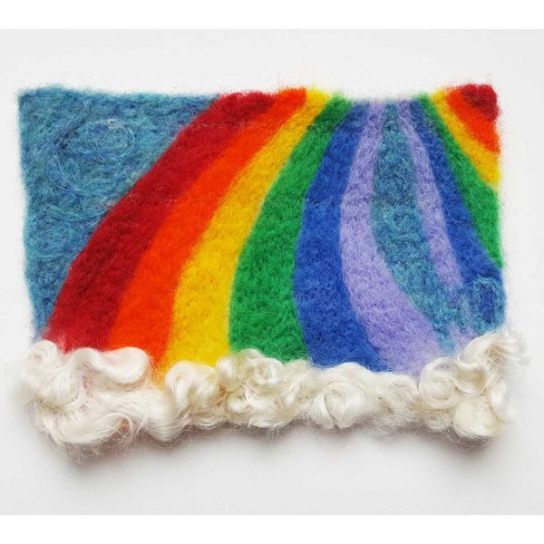 Rainbows-Needle-Felted-Wool-Painting by Hillary Dow