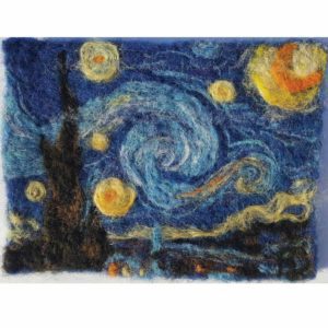 Starry-Night---Wool-Fiber-Painting-by-Hillary-Dow