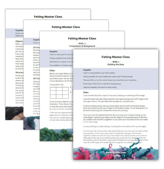 Felting Master Class Tip Sheets Felting Master Class Tip Sheets
