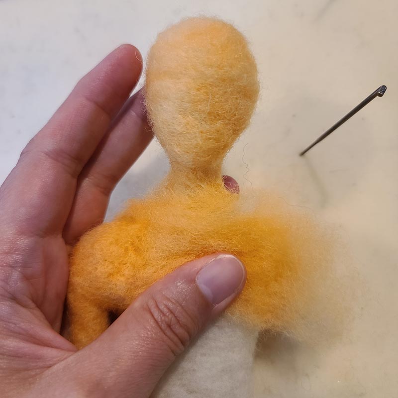 Needle Felting Steps Making a Fairy Figurine (69) Learn to Needle Felt a Person, step by step lesson making a wool fairy