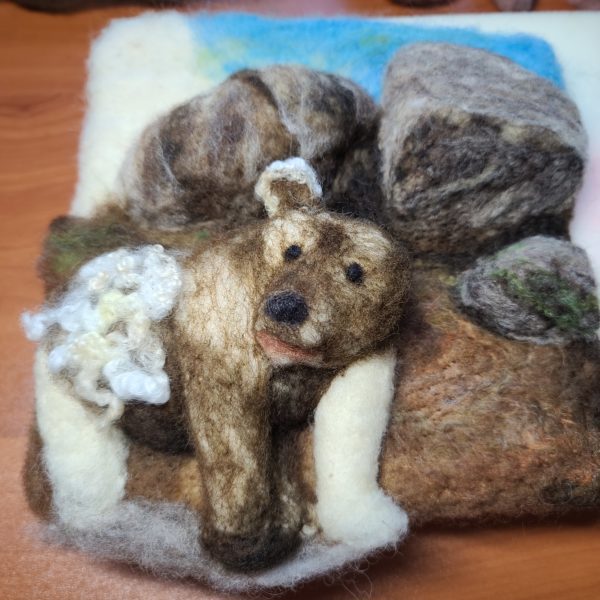 Felted brown bear lesson by Hillary Dow