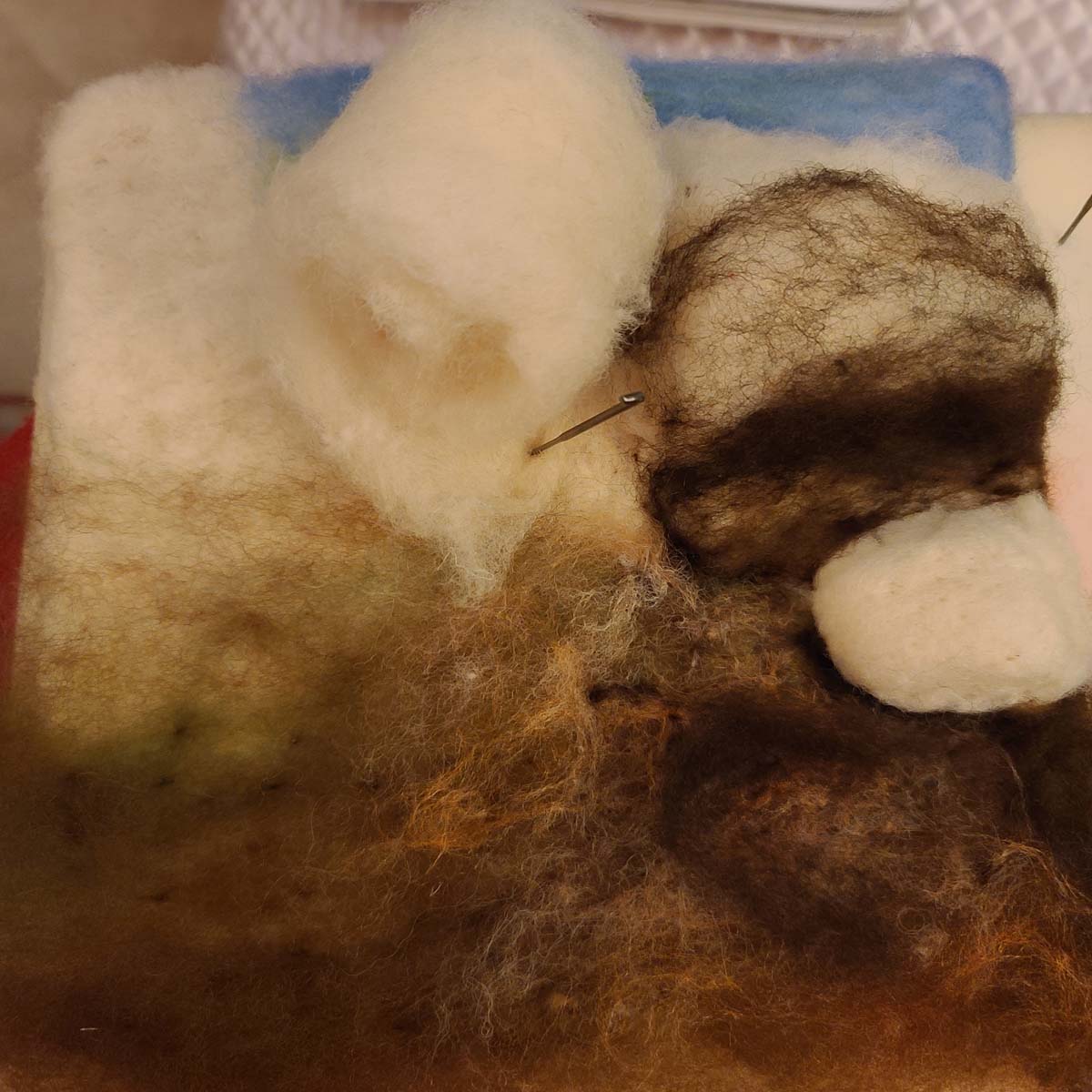 Needle Felting a Bear Illustration felted cave