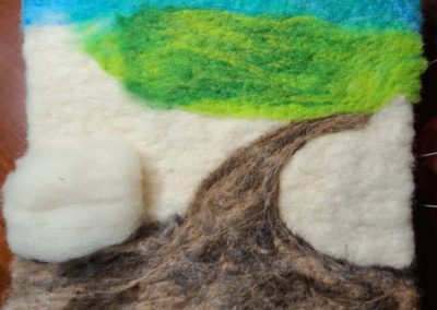 Felting a road and mountain background
