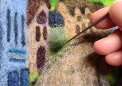 felting accent plants to streets edge