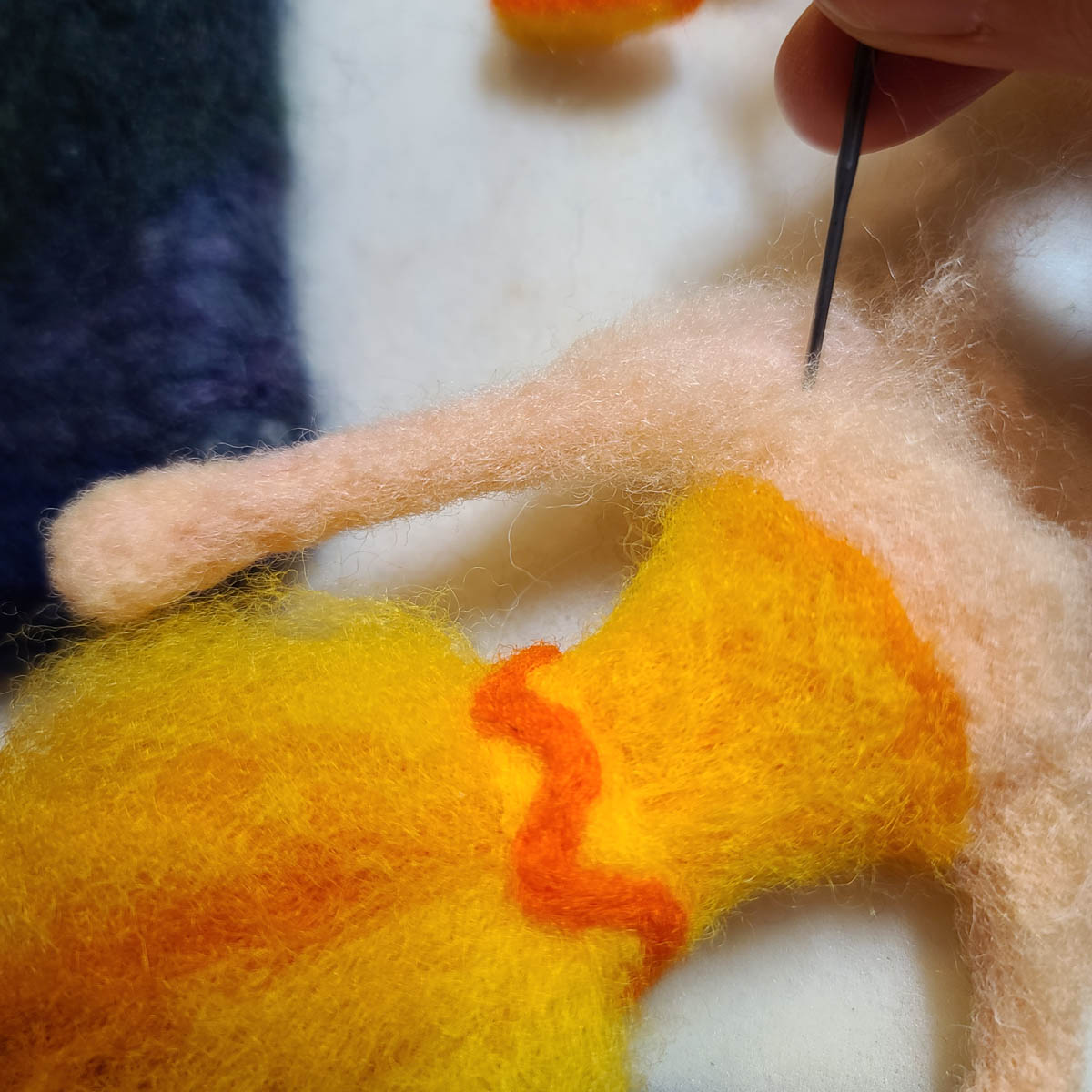 The Sun Fairy cover Illustration, Needle Felting a Sun Fairy doll