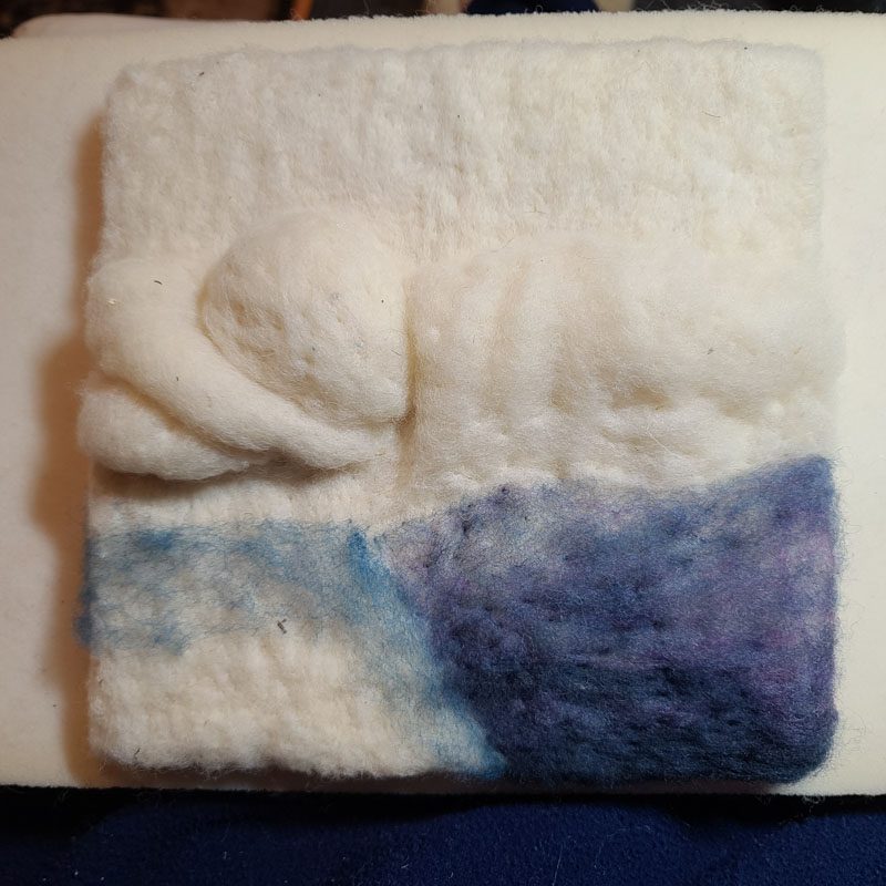 Needle Felting bedcovers, pillows, background Needle Felting bedcovers, pillows, background