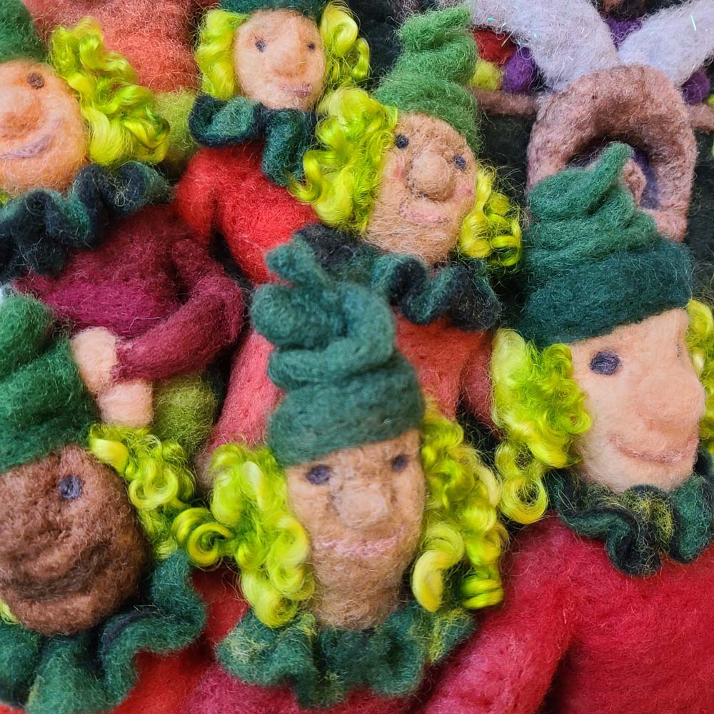 elves awaken original needle felted illustration by Hillary Dow