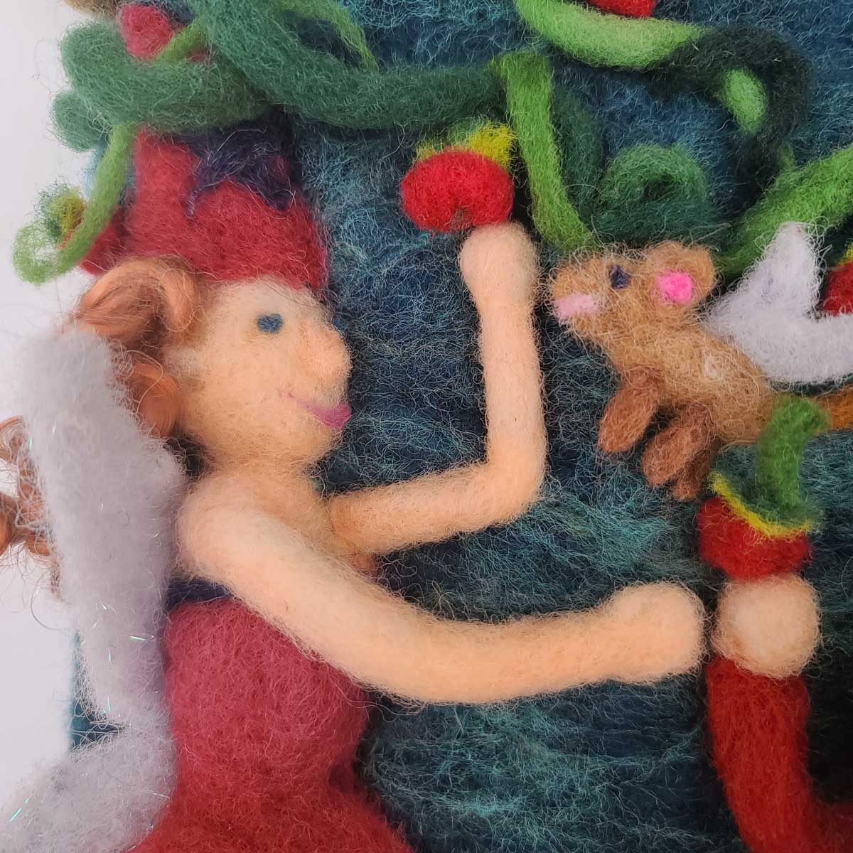 Elves and Fairies Dancing Fairy Dance Party original felted illustration by Hillary Dow