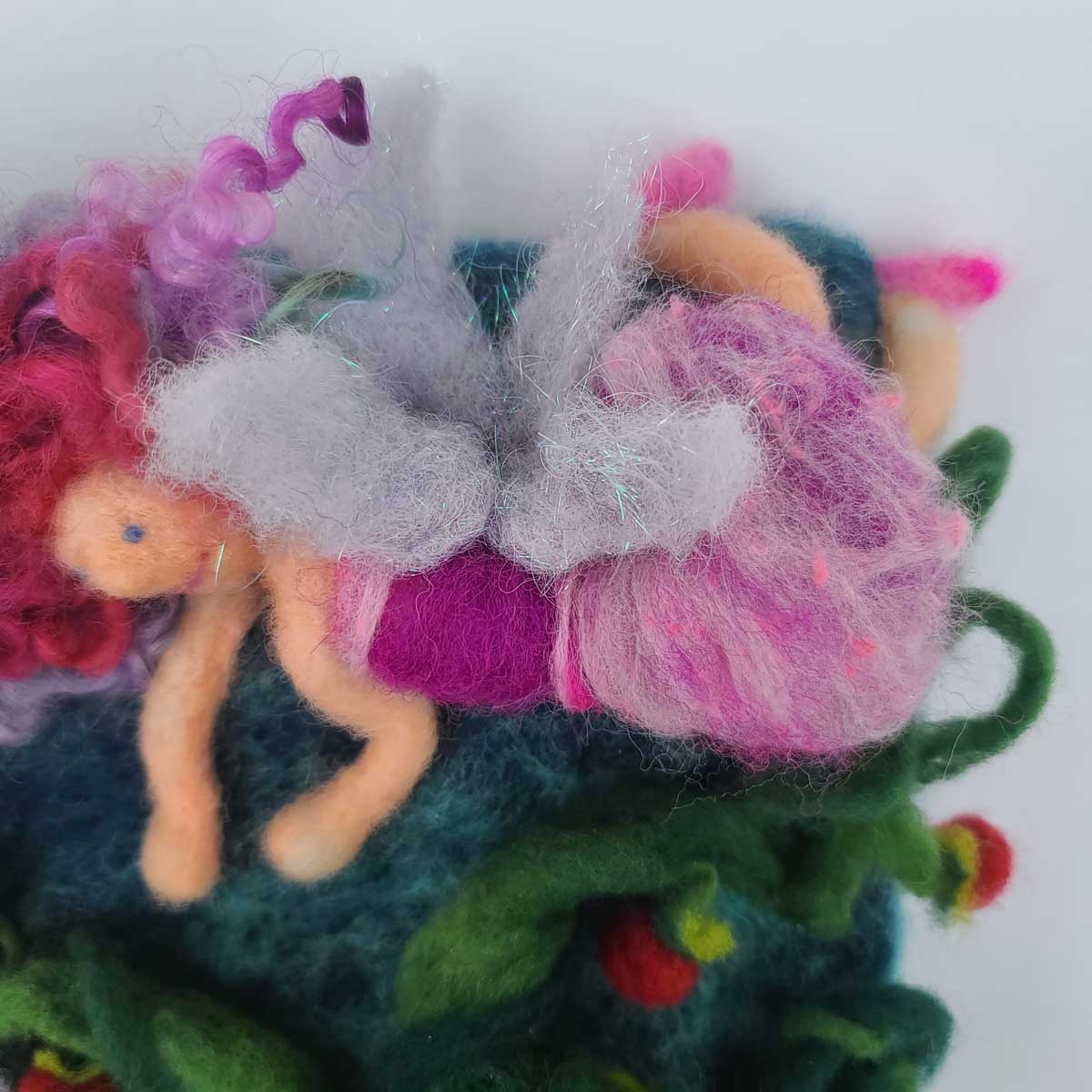 Elves and Fairies Dancing Fairy Dance Party original felted illustration by Hillary Dow