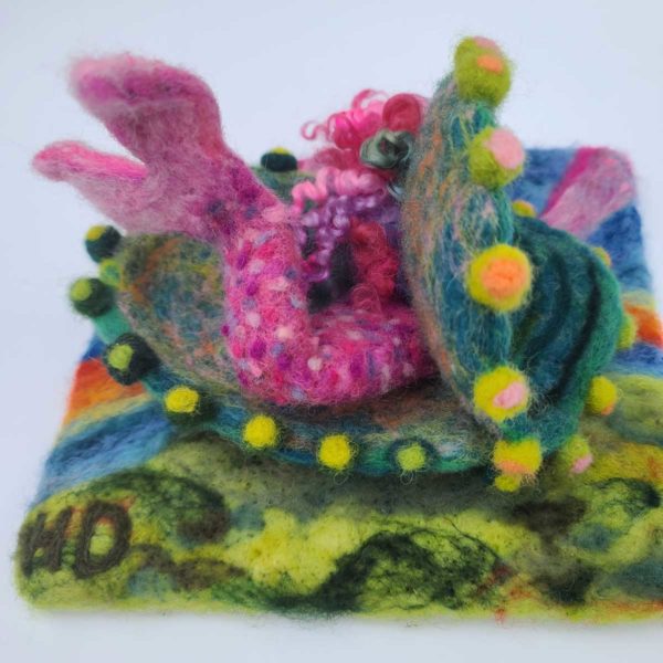 Mermaid tail and magical shell original wool felted illustration 4
