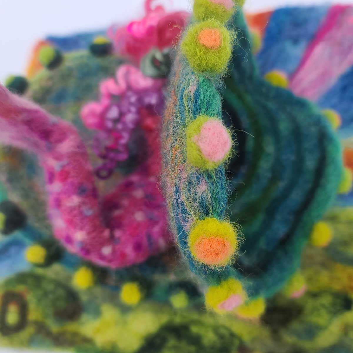 Mermaid tail and magical shell original wool felted illustration Mermaid tail and magical shell original wool felted illustration