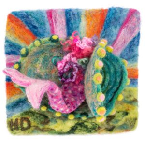 Mermaid Tail magical shell - Felted Illustration