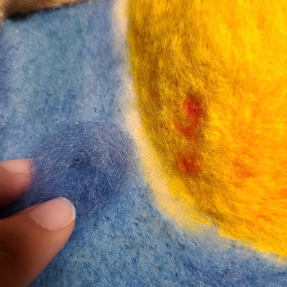First I color match the blue wool. First I color match the blue wool.