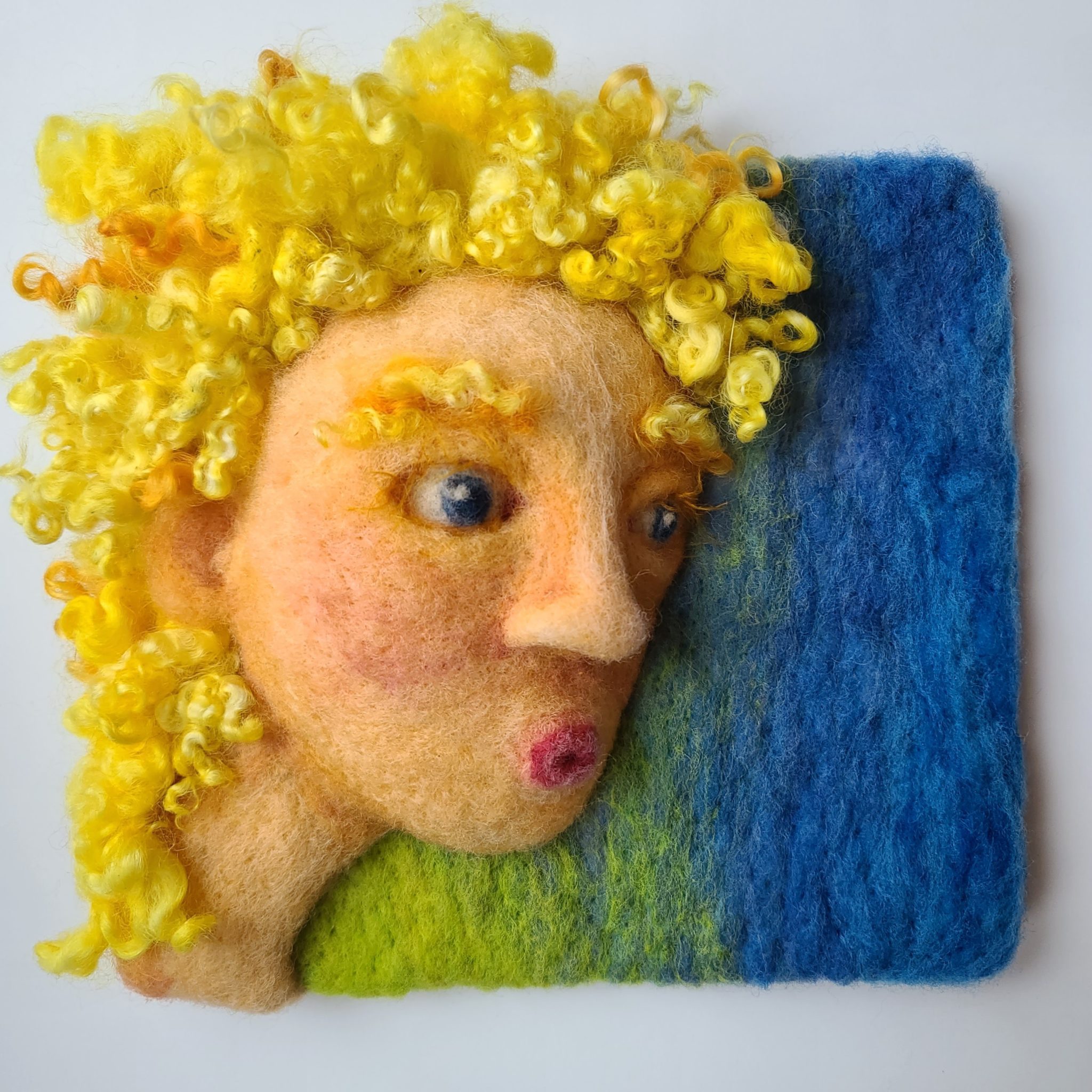 Sun Fairy by Hillary Dow Needle Felted portrait of the Sun Fairy by Hillary Dow