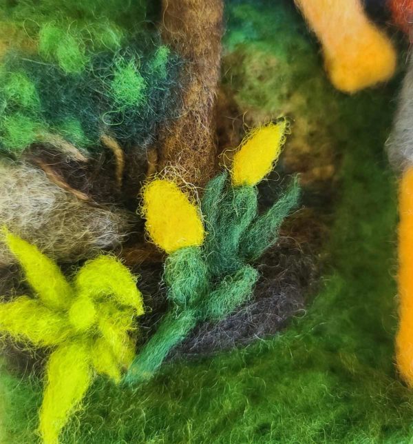 Sundrop Magic *Detail, a felted illustration by Hillary Dow