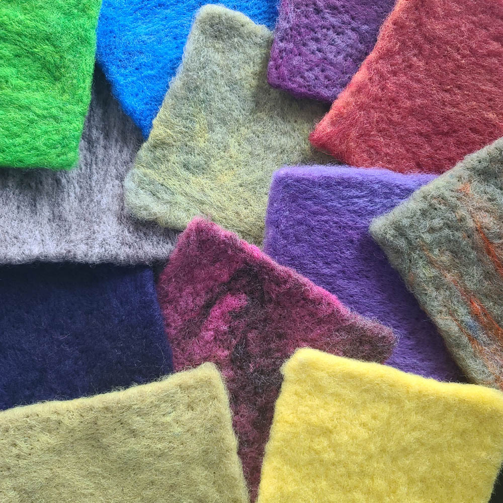 Felted square background colors