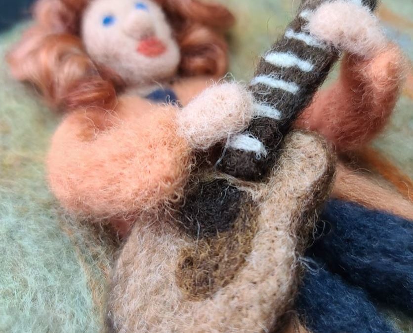 Needle Felting 3D on 2D Art