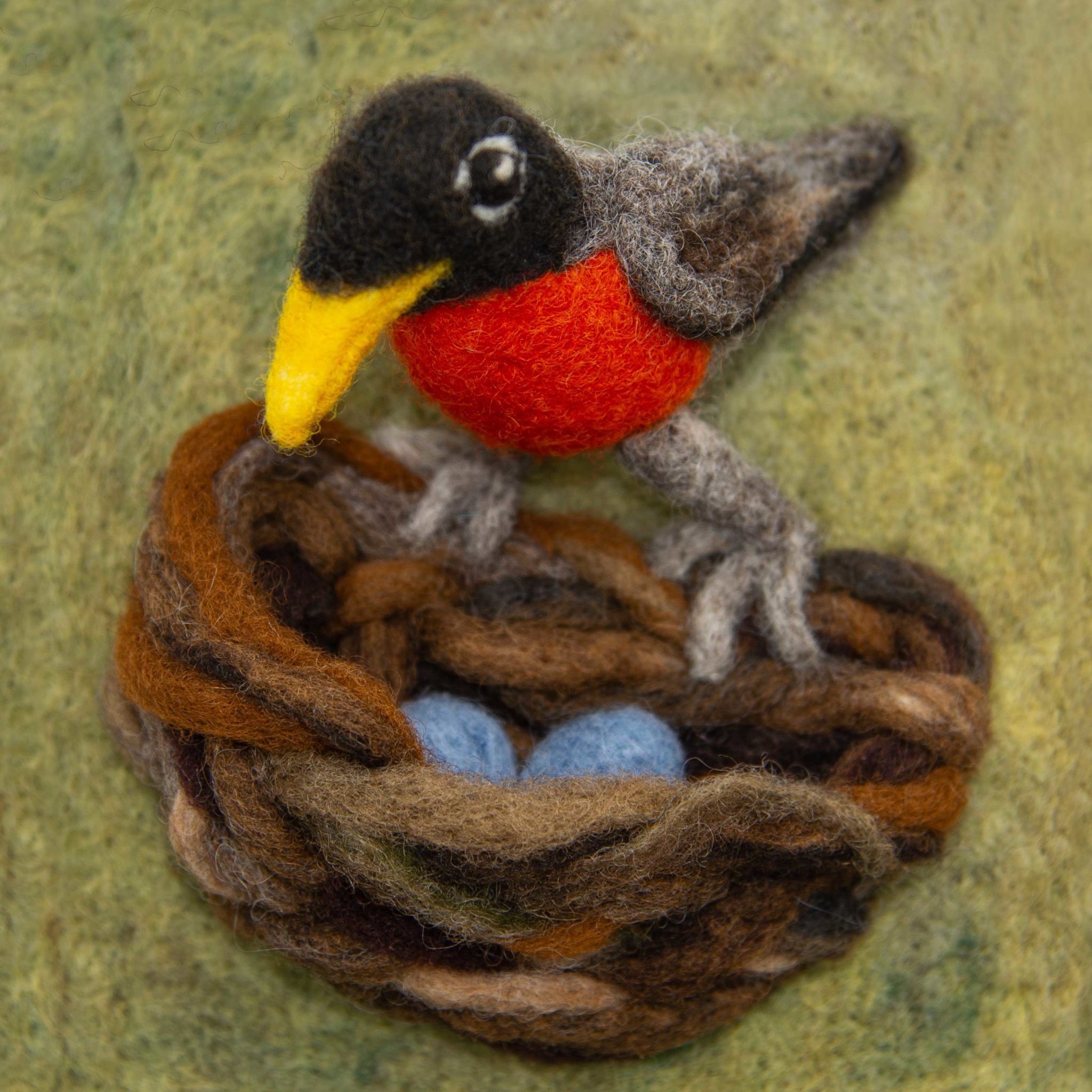 Nest - Needle Felted Illustration for Hillary Dow's ABC picture book