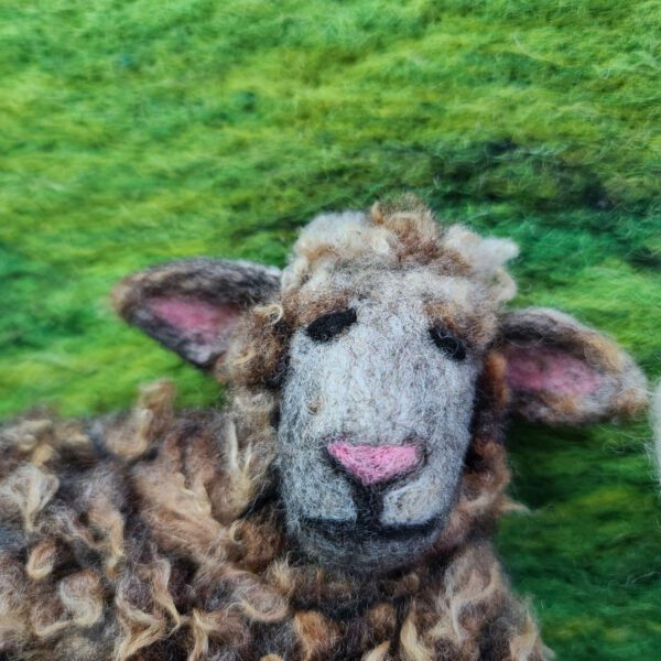 sheep in a pasture, felting lesson