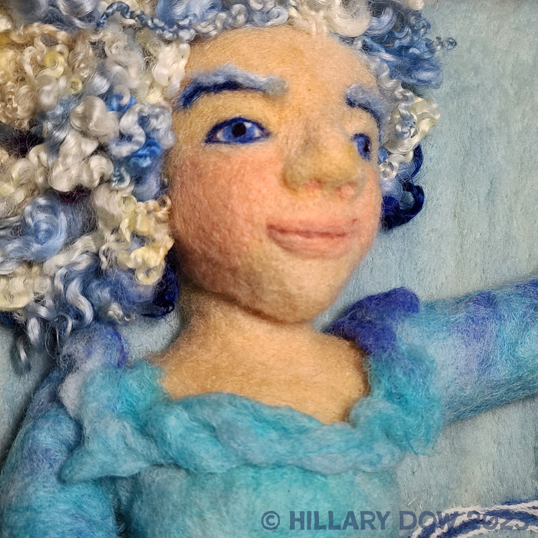 Detail of Mother Winter needle felted illustration by Hillary Dow