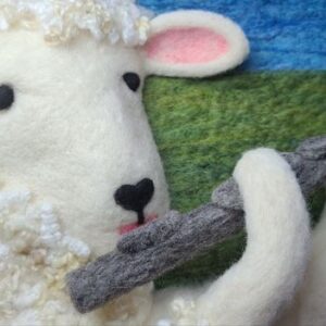 Take Hillary Dows online felting lesson to learn how to felt a flute out of wool.